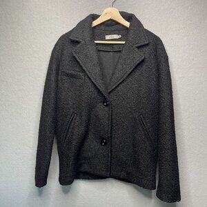 Elodie Women's Wool Blend Teddy Coat Jacket Black Size M